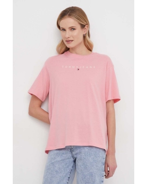 Tommy Jeans t-shirt bawełniany damski kolor różowy DW0DW17836