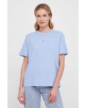 Tommy Jeans t-shirt bawełniany damski kolor niebieski DW0DW17836