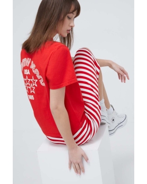 Tommy Jeans t-shirt bawełniany damski kolor czerwony DW0DW17831