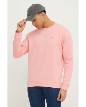 Tommy Jeans bluza męska kolor różowy melanżowa