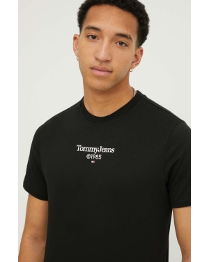 Tommy Jeans t-shirt bawełniany męski kolor czarny z nadrukiem DM0DM18569