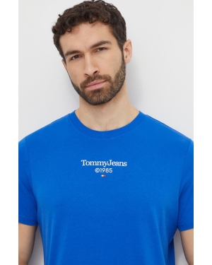 Tommy Jeans t-shirt bawełniany męski kolor niebieski z nadrukiem DM0DM18569