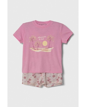 Abercrombie & Fitch piżama dziecięca kolor beżowy wzorzysta