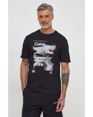 Calvin Klein Jeans t-shirt bawełniany męski kolor czarny z nadrukiem