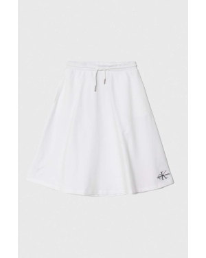 Calvin Klein Jeans spódnica dziecięca kolor biały mini rozkloszowana