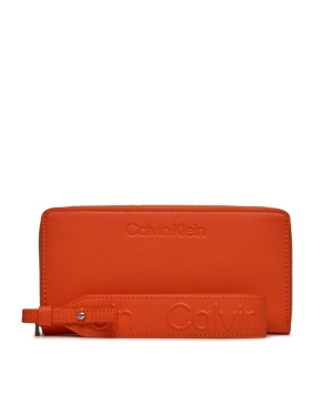 Calvin Klein Duży Portfel Damski Gracie Wallet W/Strap Lg K60K611388 Pomarańczowy