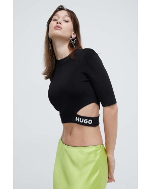 HUGO sweter damski kolor czarny lekki 50508600