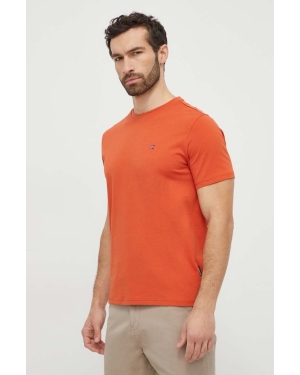 Napapijri t-shirt bawełniany Salis męski kolor pomarańczowy gładki NP0A4H8DA621