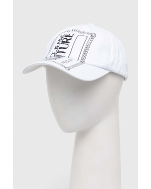 Versace Jeans Couture czapka z daszkiem bawełniana kolor biały z nadrukiem 76HAZK34 ZG271