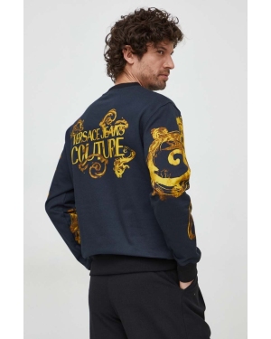Versace Jeans Couture bluza bawełniana męska kolor granatowy wzorzysta 76GAI3RW FS141