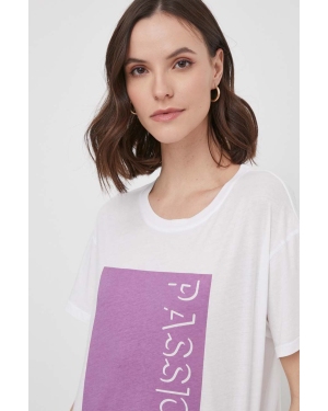 Mos Mosh t-shirt bawełniany damski kolor fioletowy