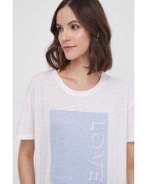 Mos Mosh t-shirt bawełniany damski kolor niebieski