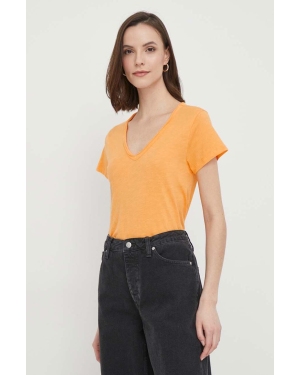 Mos Mosh t-shirt bawełniany damski kolor pomarańczowy