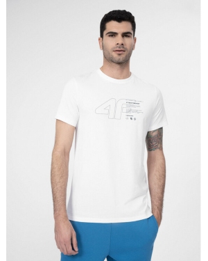 4F T-Shirt 4FSS23TTSHM303 Biały Regular Fit