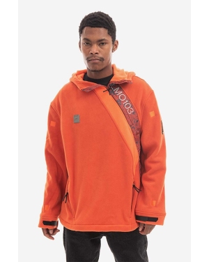 A-COLD-WALL* bluza Axis Fleece męska kolor pomarańczowy z kapturem wzorzysta ACWMO103.-RUST