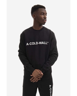 A-COLD-WALL* bluza bawełniana Essential Logo Crewneck męska kolor czarny z nadrukiem ACWMW082.-LIGHTORANG