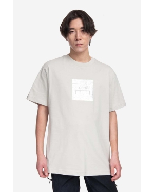 A-COLD-WALL* t-shirt bawełniany Foil Grid SS T-Shirt kolor szary z nadrukiem ACWMTS110-BONE