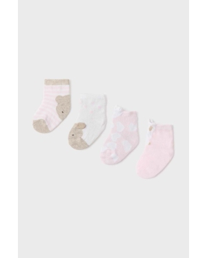 Mayoral Newborn skarpetki niemowlęce 4-pack kolor różowy