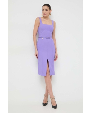 Elisabetta Franchi sukienka kolor fioletowy mini dopasowana