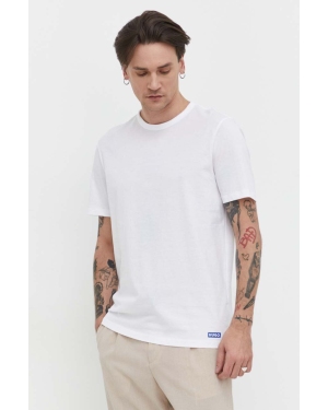 Hugo Blue t-shirt bawełniany 2-pack męski kolor biały gładki 50522383