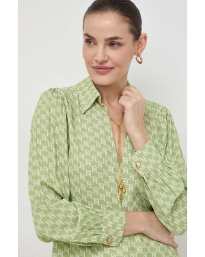 Elisabetta Franchi bluzka damska kolor zielony wzorzysta CAS3041E2