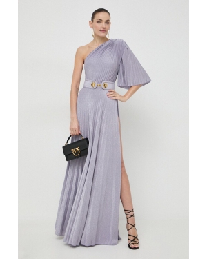 Elisabetta Franchi sukienka kolor fioletowy maxi rozkloszowana AB53441E2