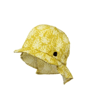 Jamiks czapka bawełniana dziecięca LEONARD kolor żółty wzorzysta