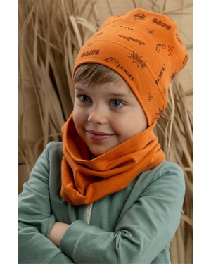 Jamiks czapka dziecięca LEXUS kolor pomarańczowy z cienkiej dzianiny