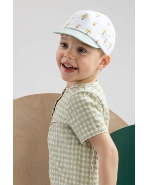 Jamiks czapka z daszkiem bawełniana dziecięca NAPIER kolor zielony wzorzysta