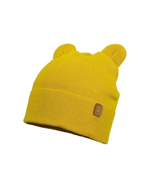 Jamiks czapka bawełniana dziecięca TOMAR kolor żółty z cienkiej dzianiny