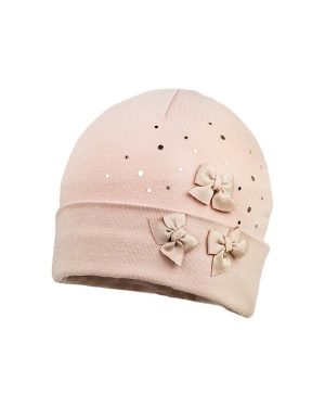 Jamiks czapka dziecięca ANNIKEN kolor różowy bawełniana