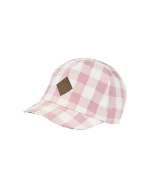 Jamiks czapka z daszkiem bawełniana dziecięca CORA kolor różowy wzorzysta