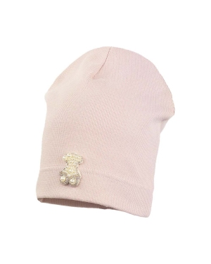 Jamiks czapka dziecięca EVORA kolor różowy z cienkiej dzianiny