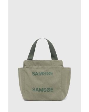 Samsoe Samsoe torebka bawełniana SALANITA kolor zielony F24100082
