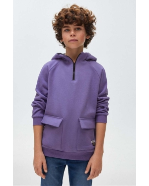 Mayoral bluza dziecięca kolor fioletowy z kapturem gładka