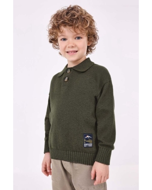 Mayoral sweter z domieszką wełny dziecięcy kolor zielony lekki