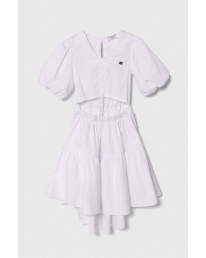 Pinko Up sukienka dziecięca kolor biały mini rozkloszowana