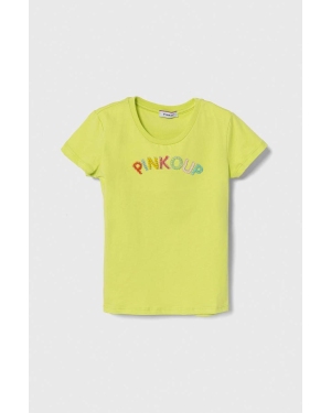 Pinko Up t-shirt bawełniany dziecięcy kolor zielony