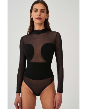 Undress Code body All-Nighter Bodysuit kolor czarny transparentne gładki