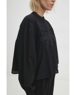 Answear Lab koszula bawełniana damska kolor czarny relaxed ze stójką