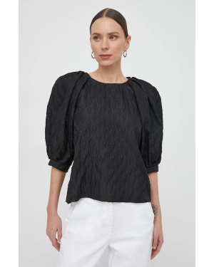 Custommade bluzka Ulrikke damska kolor czarny gładka 999355297