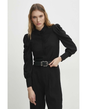 Answear Lab koszula damska kolor czarny regular z kołnierzykiem klasycznym