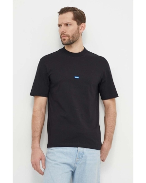 Hugo Blue t-shirt bawełniany męski kolor czarny gładki 50509991