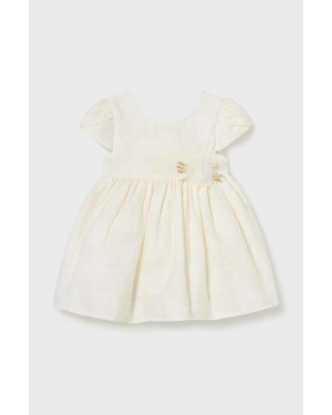 Mayoral sukienka niemowlęca kolor beżowy mini rozkloszowana