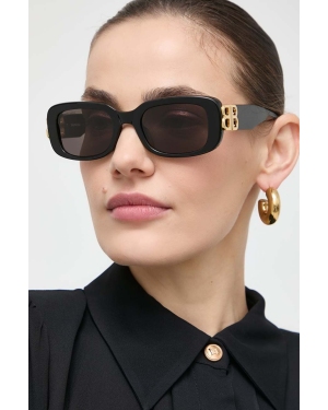 Balenciaga okulary przeciwsłoneczne damskie kolor czarny BB0310SK