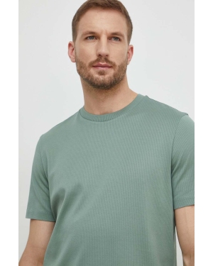 BOSS t-shirt bawełniany męski kolor zielony gładki 50511595