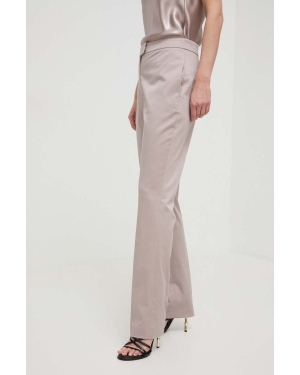 BOSS spodnie damskie kolor beżowy fason chinos high waist 50511959