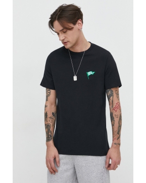 Converse t-shirt bawełniany męski kolor czarny z aplikacją