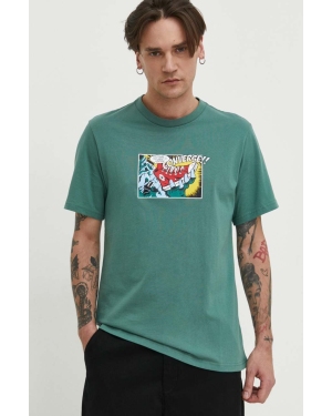 Converse t-shirt bawełniany męski kolor zielony z nadrukiem