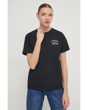 Converse t-shirt bawełniany damski kolor czarny